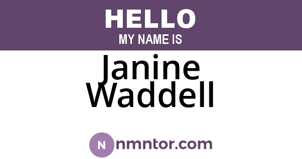 Janine Waddell