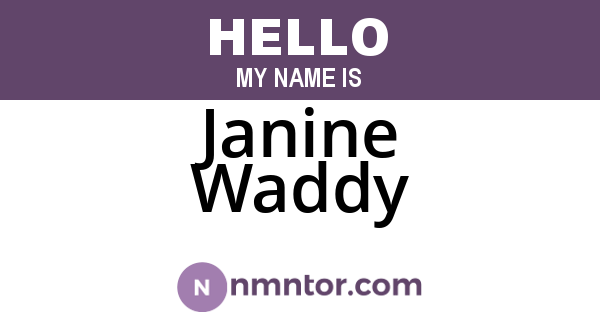 Janine Waddy