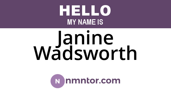 Janine Wadsworth