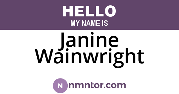 Janine Wainwright