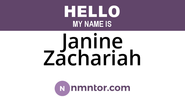 Janine Zachariah