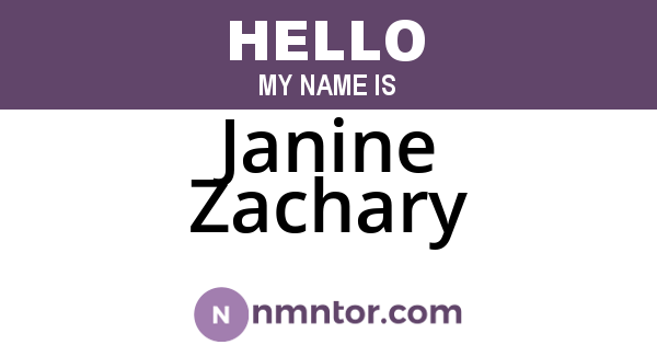 Janine Zachary
