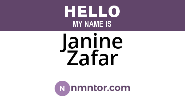 Janine Zafar