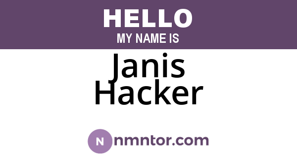 Janis Hacker