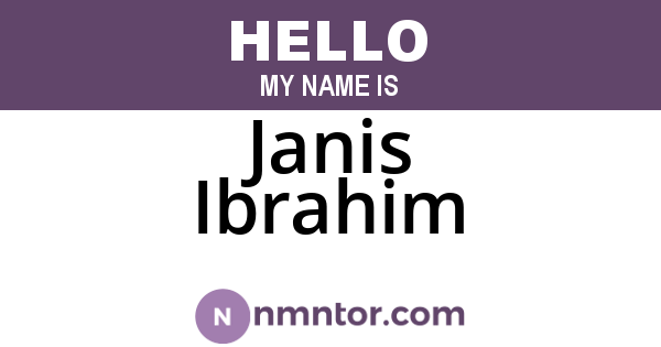 Janis Ibrahim