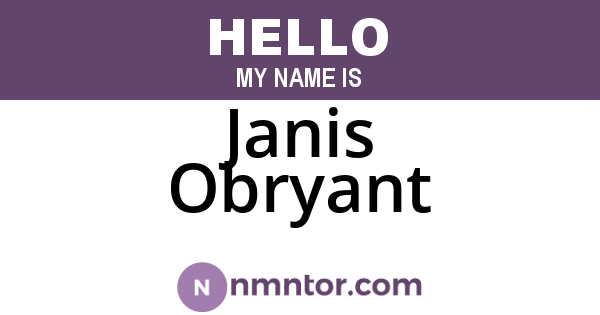 Janis Obryant