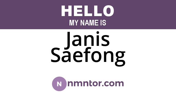 Janis Saefong