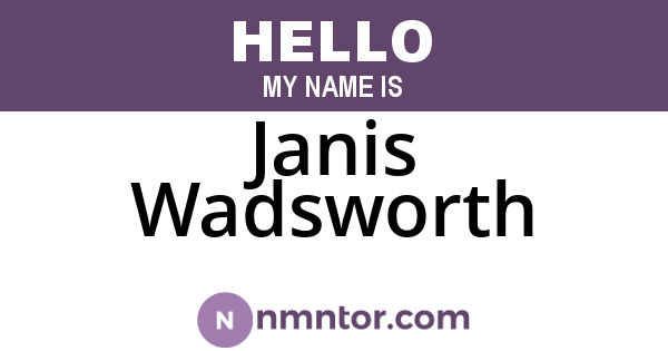 Janis Wadsworth