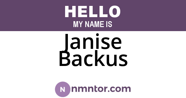 Janise Backus