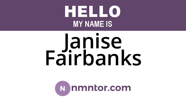Janise Fairbanks