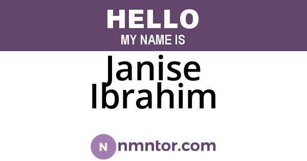 Janise Ibrahim