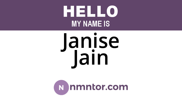 Janise Jain
