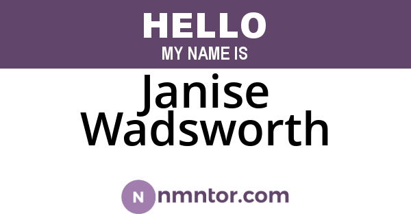 Janise Wadsworth
