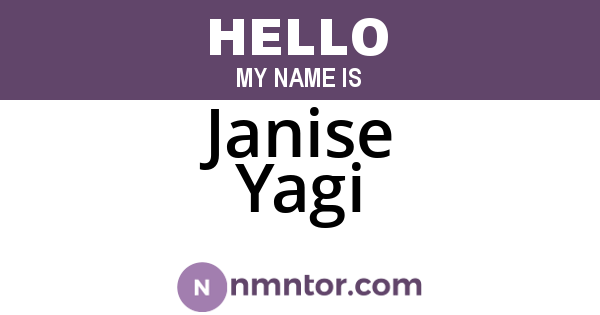 Janise Yagi