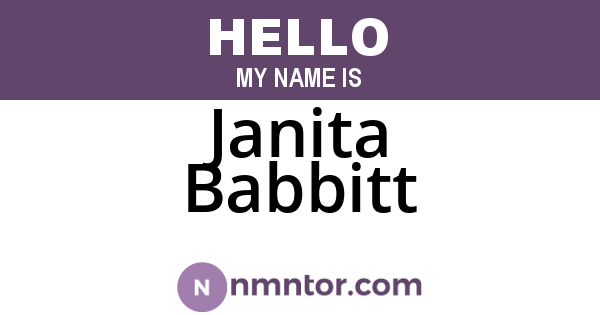 Janita Babbitt