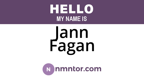 Jann Fagan