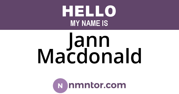 Jann Macdonald