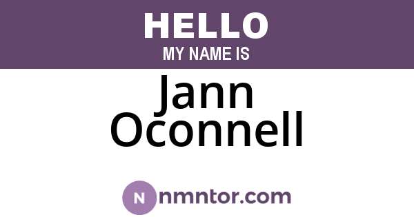 Jann Oconnell