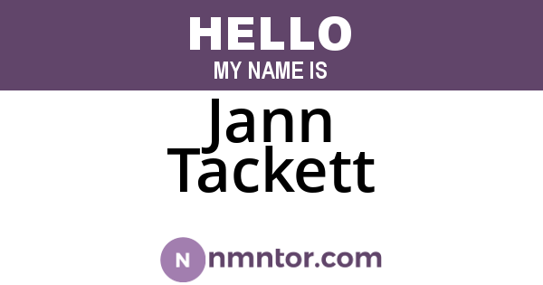 Jann Tackett