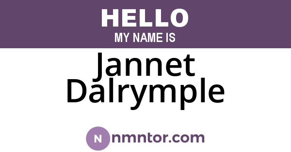 Jannet Dalrymple