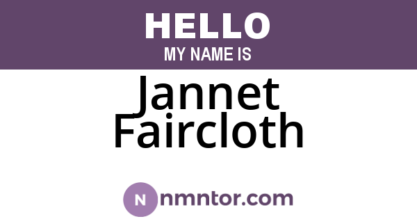 Jannet Faircloth