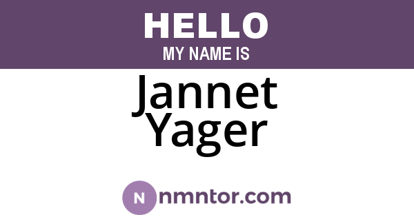 Jannet Yager