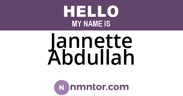 Jannette Abdullah
