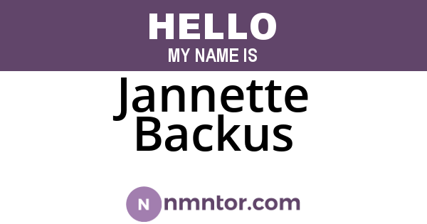 Jannette Backus