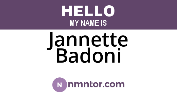 Jannette Badoni