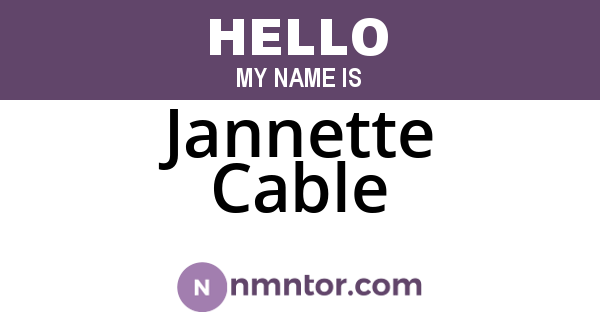 Jannette Cable