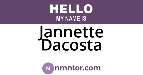 Jannette Dacosta