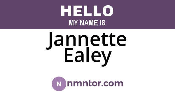 Jannette Ealey