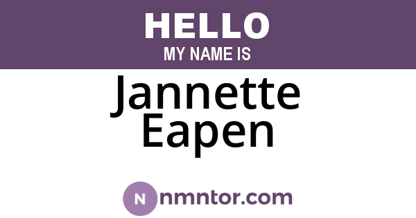 Jannette Eapen