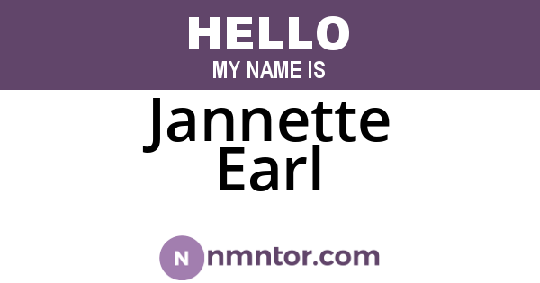 Jannette Earl