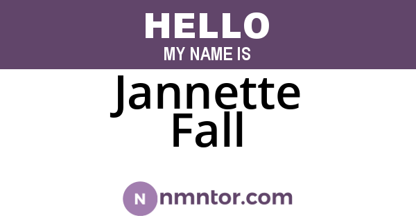 Jannette Fall