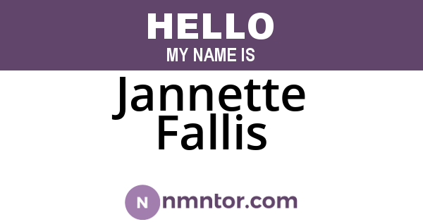 Jannette Fallis