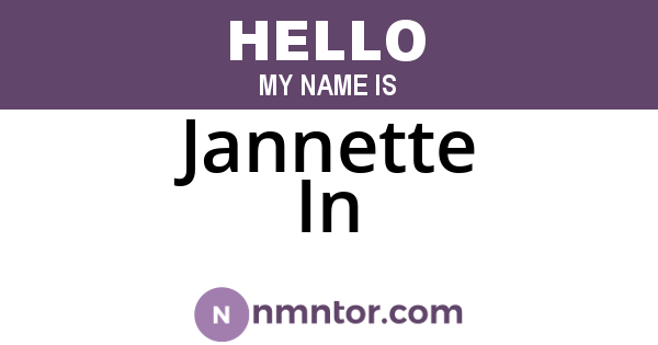 Jannette In