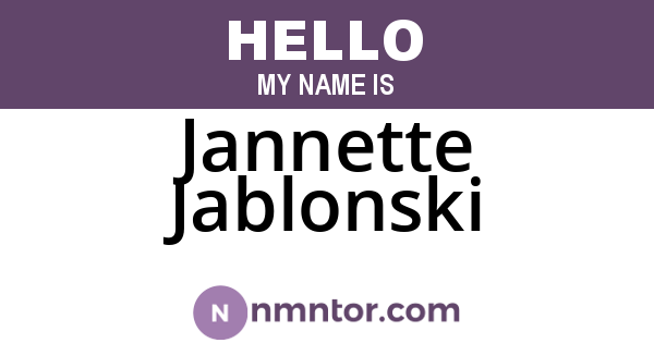 Jannette Jablonski