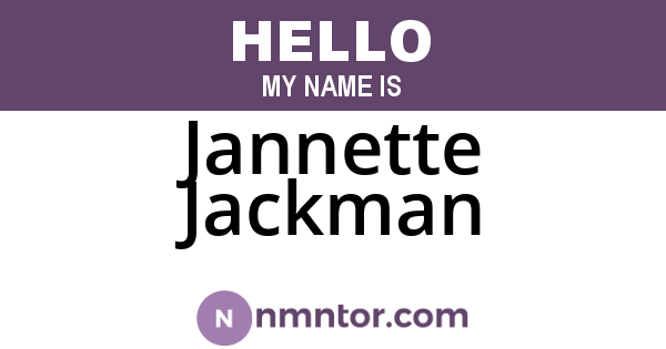 Jannette Jackman