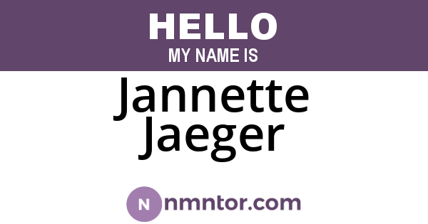 Jannette Jaeger