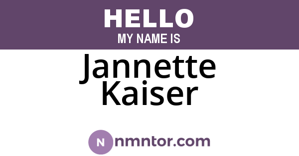 Jannette Kaiser