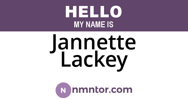 Jannette Lackey
