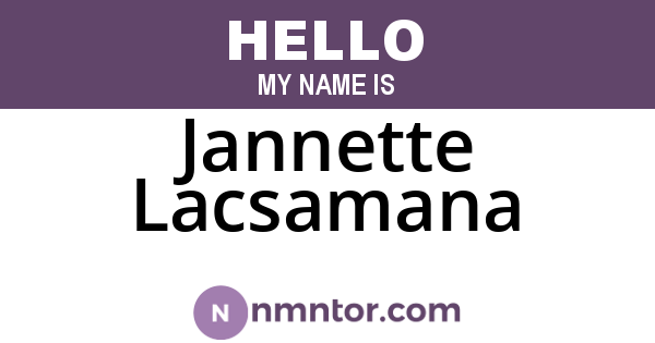 Jannette Lacsamana