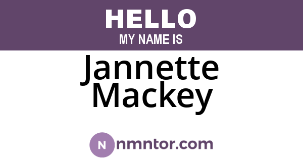 Jannette Mackey