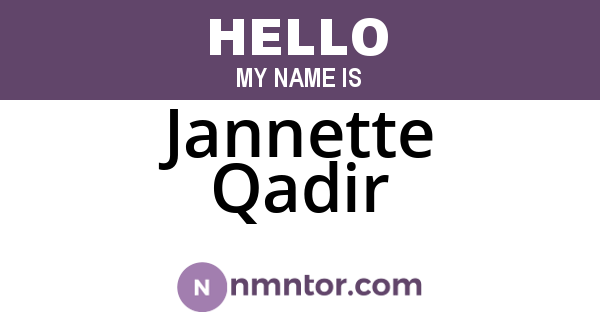 Jannette Qadir