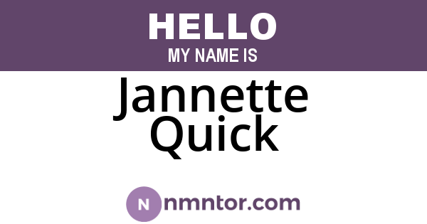 Jannette Quick