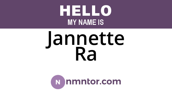Jannette Ra