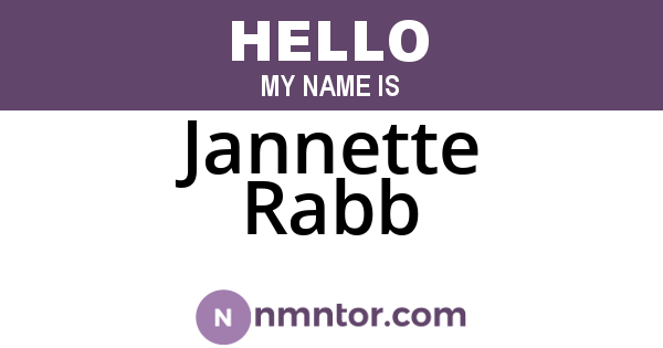 Jannette Rabb