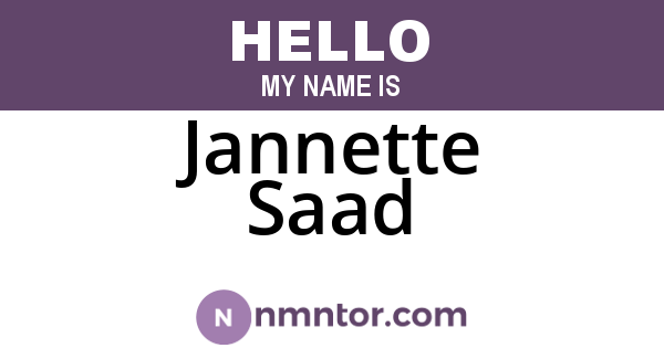 Jannette Saad