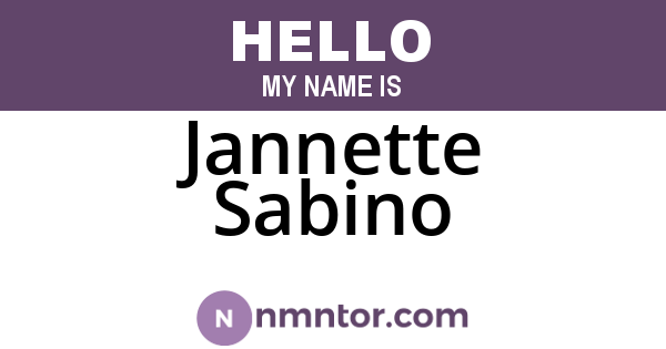 Jannette Sabino